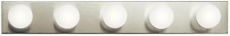 Kichler 5-Light Vanity Light, Brushed Nickel | Linear vanity light for bathroom mirrors and powder rooms (2" x 30" x 4.25"), 625NI