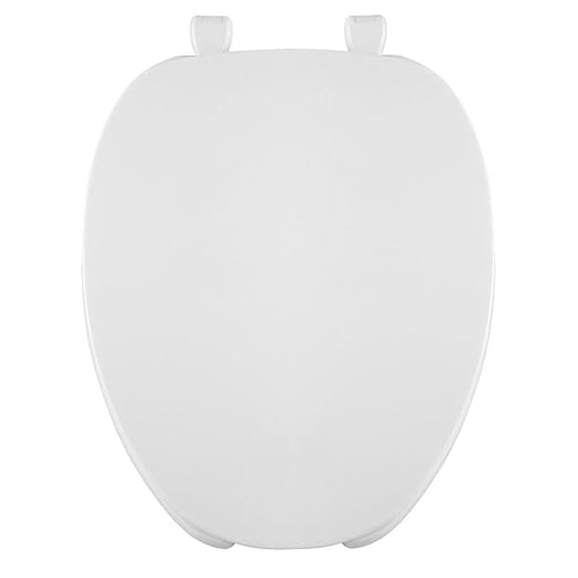 Centoco Elongated Toilet Seat, Light Duty Commercial or Residential, Open Front with Cover, Plastic, Made in the USA, DSAMAZ62-001, White