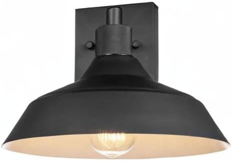 Globe Electric Modern Farmhouse Wall Sconce, Matte Black, 12 x 11 x 9 inches, Indoor/Outdoor, Kitchen, Porch Decor, 60W Bulb