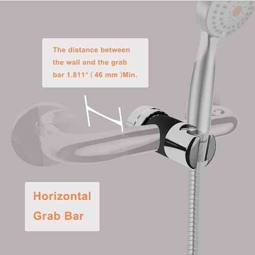 YOO.MEE ADA Grab Bar Hand Shower Bracket, ONLY FIT DIAMETER 1.25'' (32mm) Safety Grab Rail, Split-type design in 5 seconds Easy Installation
