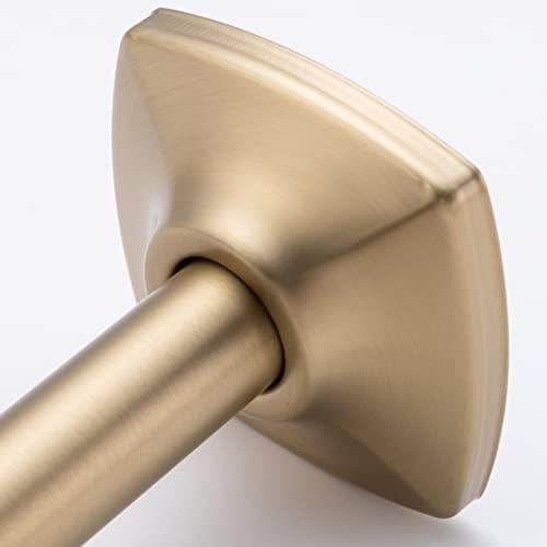 16 Inch Shower Arm Wall Mounted, SWHYGER L Shape Stainless Steel Rainfall Showerhead Extension Replacement Pipe Arm with Flange, Brushed Gold,SW-91018-16BG.