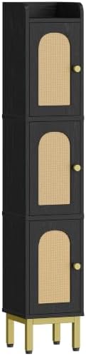 Hzuaneri Slim Bathroom Storage Cabinet, Narrow Bathroom Organizers,3 Doors