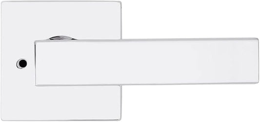 Kwikset Singapore Interior Privacy Door Handle with Lock, Door Lever For Bathroom and Bedroom, Polished Chrome Reversible Keyless Turn Lock