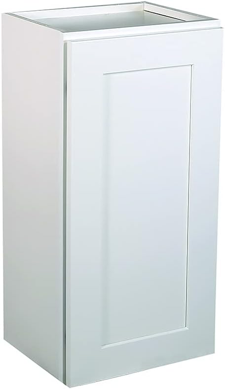 Design House Brookings Shaker Fully Assembled Wall Kitchen Cabinet W1524, 15 W x 12 D x 24 H, Painted White, Solid Wood, Design House, 613349