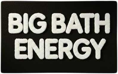 Big Bath Energy Bath Mat, Funny Black Tufted Bathroom Rug 30''x20''