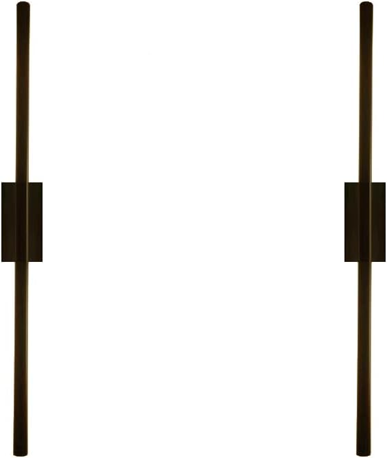Only Suitable for Small Junction Box Hardwired Minimalist Dimmable Black Tube Linear Wall Sconce 24 Inch Mirror Vanity Light for Bathroom Living Room Bedroom Corridor (2 Pack, 24'', Black, Dimmable)