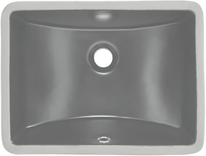 Plaisir 18.5" Rectangular Ceramic Undermount Bathroom Sink in Matte Gray
