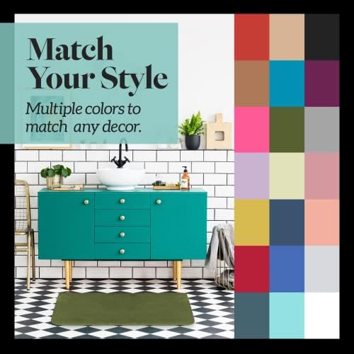 Memory Foam Bath Mat Non Slip Absorbent Super Cozy Velvet Bathroom Rug Carpet (72 inches X 24 inches, Green)