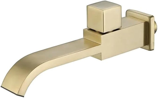 Faucet Only Cold Brushed in-Wall Bathroo Faucet Bathroom Sink Basin Mixer Tap Set(Brushed Gold) Faucet