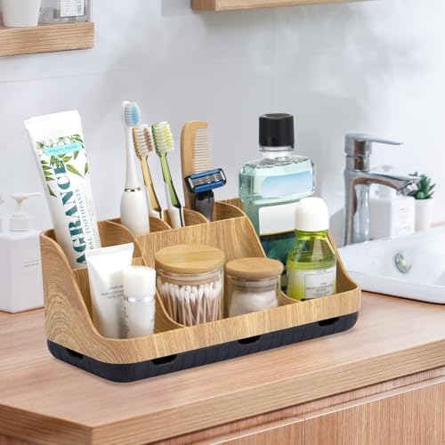 GFWARE Bathroom Organizers and Storage - Detachable 7 Slots Kids Electric Toothbrush and Toothpaste Holde Drainage for Bathroom Accessories Organization Counter Vanity Storage