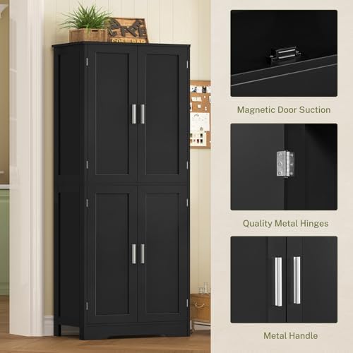 TEENFON Storage Cabinet with Doors & Adjustable Shelf