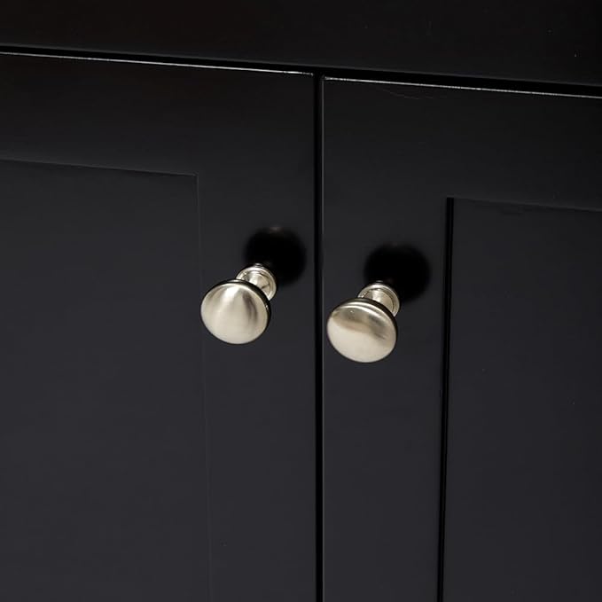 ARIEL Hamlet 60-inch Bathroom Vanity Base Cabinet,Solid Wood, 4 Soft Closing Doors, 3 Dovetail Drawers, Brushed Nickel, Black