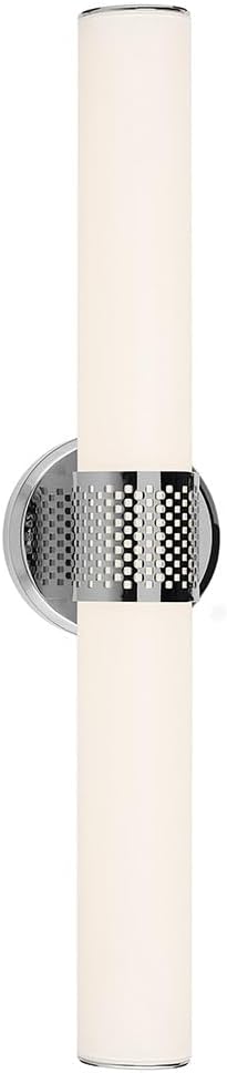 Kichler Sashi 24.25" LED Medium Bath Bar with White Glass in Chrome, Modern, for Vanity, Fireplace, Buffet, Hallway, Vanity Mirror, (24.25" W x 5" H) 55192CHLED