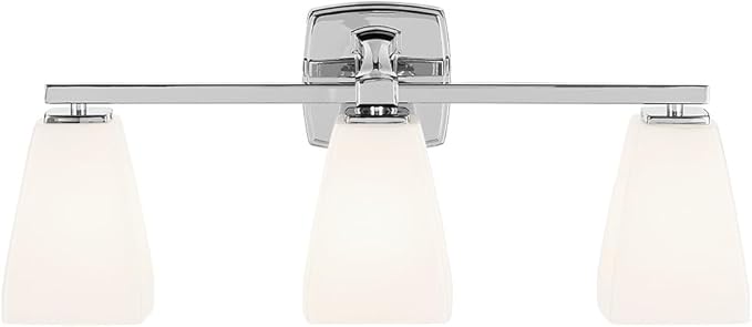 Kichler Marant 21.25" 3-Light Vanity Light with Opal Glass in Chrome, for Bathroom, Powder Room, Over Mirror, (21.25" W x 9.5" H), 55216CH