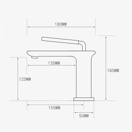 Bathroom Faucet Brushed Gold Brass Basin Cold and Hot Water Mixer Sink Tap-Black Tall(Chrome Short)