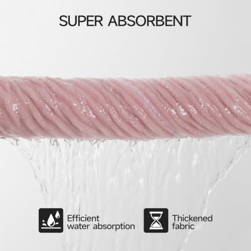 REDKISS Pink Microfiber Bath Towels Set 6 Piece - 70x35 Inches Oversized Bathroom Towels of 6 Large,Highly Absorbent Soft Shower Towels for Hotel, Gym 2 Bath Sheet 2 Hand Towel 2 Washcloths