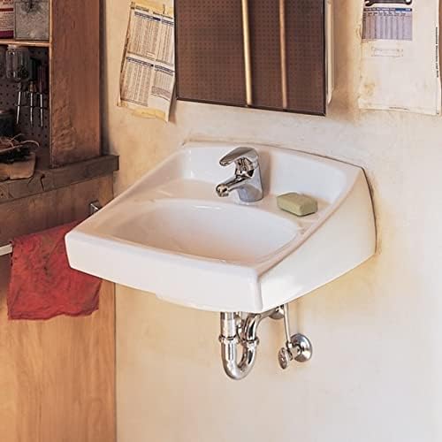 American Standard 0355.034.020 Lucerne Wall-Mount Lavatory Sink with 4-Inch Faucet Spacing and Extra Right Hand Hole, White