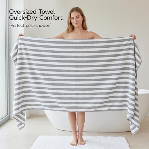 REDKISS Ultra Soft Bath Towel Sets 6-Piece 35"x70" | 100% Microfiber, Highly Absorbent & Quick Dry | Grey Towels for Bathroom, Spa, Gym | 2 Bath, 2 Hand, 2 Washcloths