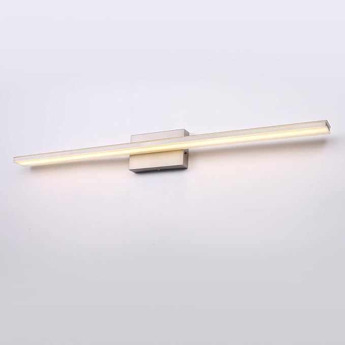 39.4 inch Brushed Nickel Bathroom Vanity Light Bar 5CCT Dimmable Bathroom Light Fixtures Over Mirror Modern LED Vanity Lighting Bath Light