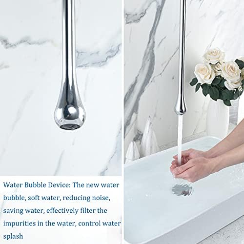 Waterfall Bathroom Faucet Single Handle Lavatory Mixer Tap Hot & Cold Bathroom Sink Mixer Ceiling Mounted Vanity Faucet Stylish Chrome Design for Modern Bathrooms,Chrome a