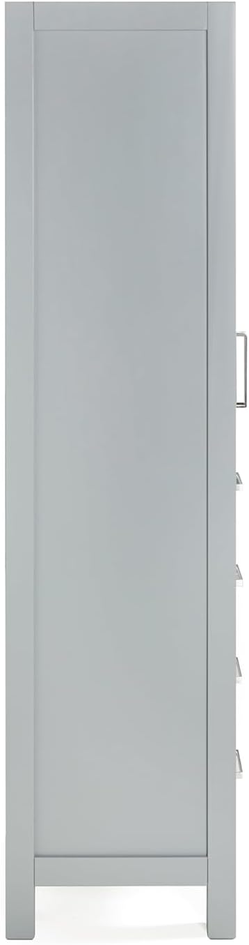 ARIEL Cambridge Bathroom Storage Cabinet - Solid Hevea Wood and Fully Assembled for Long-Lasting Durability and Sophisticated Finish, Freestanding Linen Bathroom Cabinet - 65โH x 20โW x 16โD, Grey