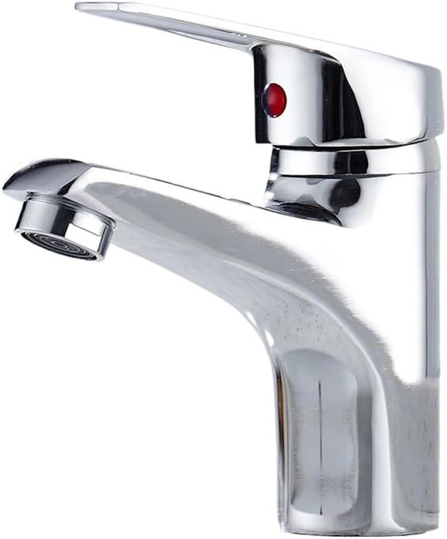Faucet Chrome Bathroom Basin Single Hole Deck Mount Mixer Kitchen Sink Hot and Cold Water Faucet with G1/2 Hose(Brushed Gold) Faucet