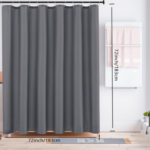 LLSCL Fabric Shower Curtain Liner with Magnets, Waterproof Hotel Quality, 72 x 72 Machine Washable