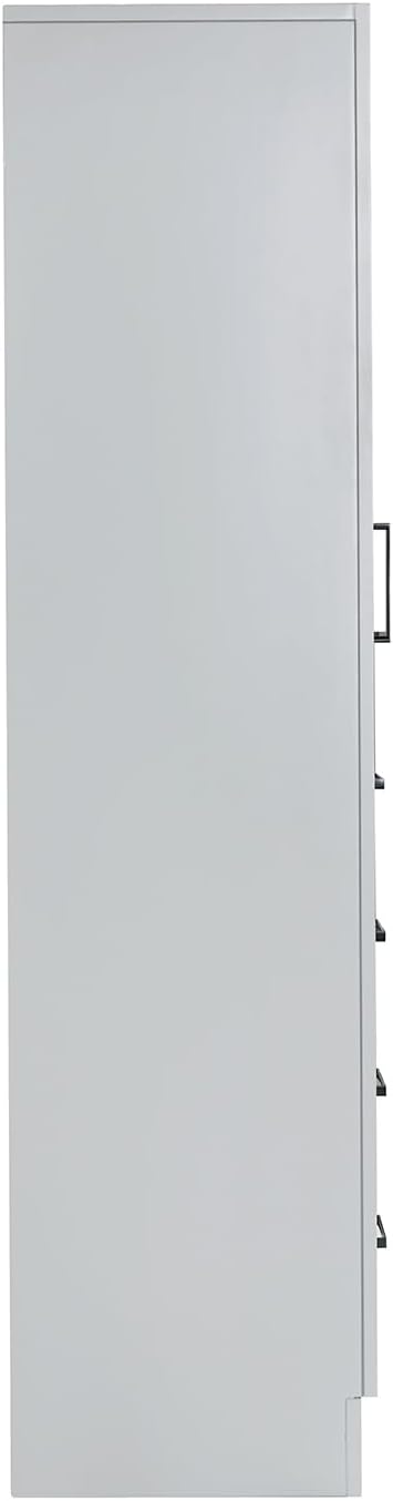 ARIEL Hepburn Bathroom Storage Cabinet - Solid Hevea Wood and Fully Assembled for Long-Lasting Durability and Sophisticated Finish, Freestanding Linen Bathroom Cabinet - 65โH x 20โW x 16โD, Grey