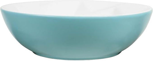 Fine Fixtures Bathroom Sink - 16 Inch Round Ceramic Vessel Sink, Modern Textured Interior Bowl Design, Perfect Sink for Bathroom Vanity, Mist Blue Wash Basin
