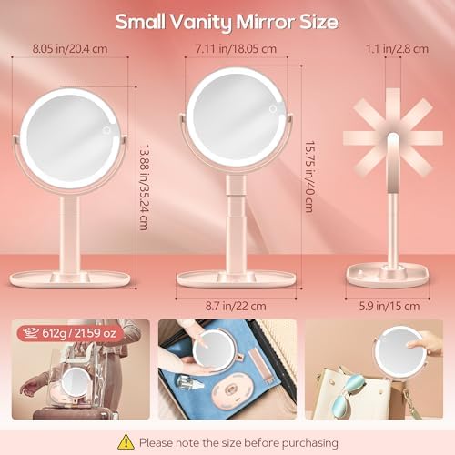 B Beauty Planet Vanity Mirror with Lights, Magnifying Makeup Mirror 30X/1X