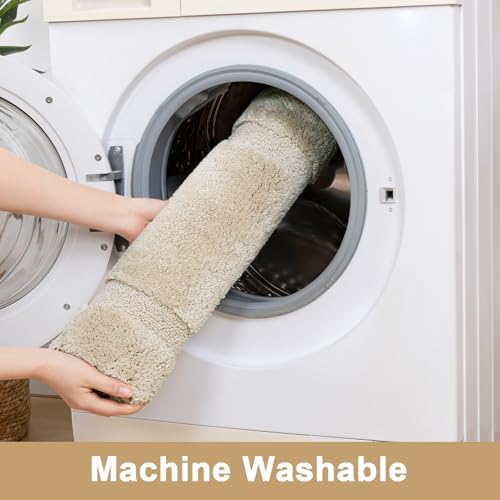 SHACOS Soft Microfiber Bathroom Rugs Set of 2 Pieces, Light Beige