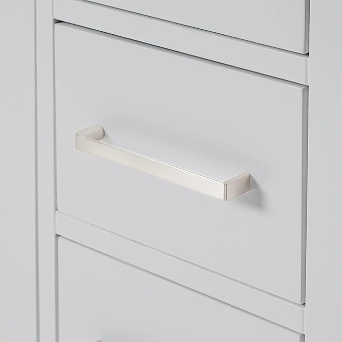 ARIEL Cambridge 60-inch Bathroom Vanity with Sink,Solid Wood, 2-inch Italian Carrara Marble Countertop, Double Rectangular Porcelain Sink, 4 Soft Closing Doors, 6 Dovetail Drawers, Grey