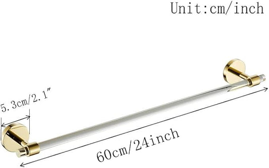 Acrylic Gold Towel Bar Towel Rack 16 inch for Bathroom,Wall Mounted Towel Holder Towel Hanger Modern SHUNLI