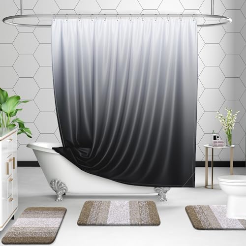 OLANLY Micorfiber Bathroom Rug Set 2 Piece, 47"x20"+24"x16"