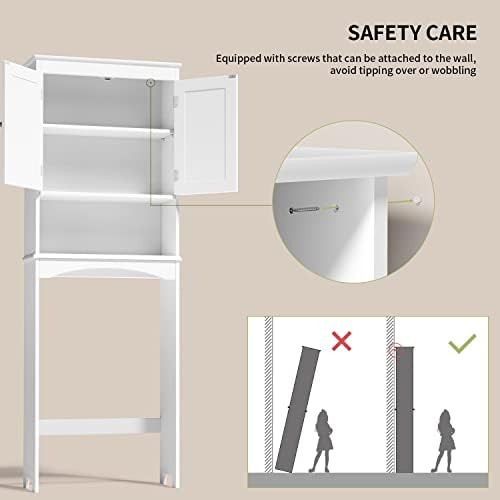 Gizoon Over the Toilet Storage Cabinet with Adjustable Shelf, White