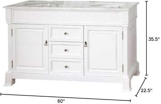 205060-D-WH 60-Inch Double Sink Vanity, Wood, White