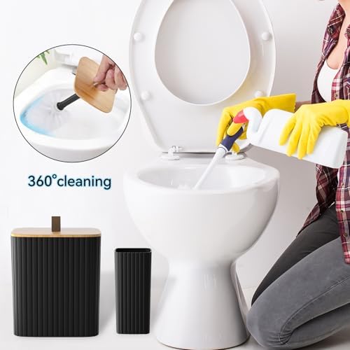 Black Bathroom Set Bathroom Accessories Set Complete with Trash Can-9PCS