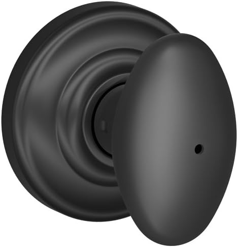 SCHLAGE Siena Privacy Knob, Andover Rose, Matte Black - FA40DNB622/F40SIE622AND