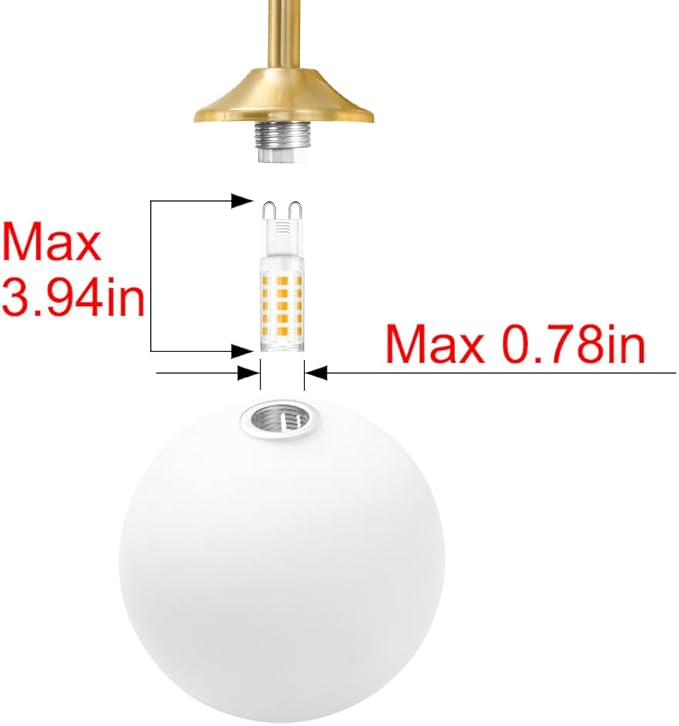 Modern Gold 2-Lights Bathroom Light Fixtures, Brass Vanity Light with Milky White Globe Glass Shade, Elegant Vanity Light Fixtures over Mirror, Wall Sconce Light for Bathroom, Mirror, Dressing Table