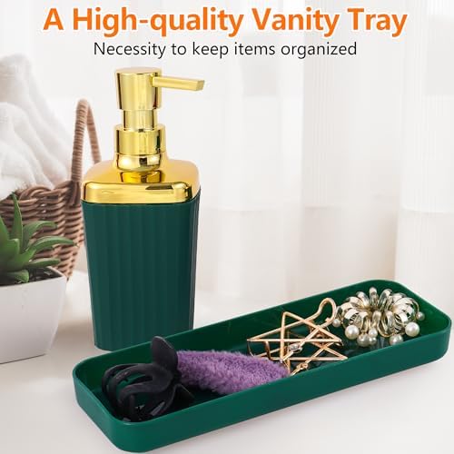9 PCS DarkGreen Bathroom Accessories Set with Trash Can Bathroom Accessory