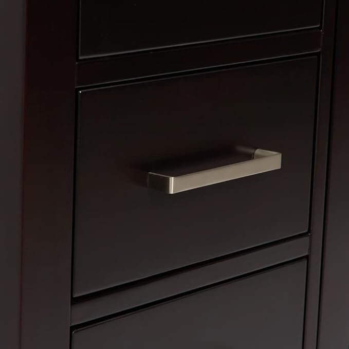 ARIEL Cambridge 54-inch Bathroom Vanity with Sink,Solid Wood, 1.5-inch Italian Carrara Marble Countertop, Single Rectangular Porcelain Sink, 2 Soft Closing Doors, 9 Dovetail Drawers, Espresso