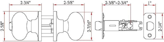 Design House Door Knob, Privacy Lock for Safety, Oval Handle Shape, Fits Standard Doors, for Bedrooms/Bathrooms, Easy Installation, Oil Rubbed Bronze, 2.625 in. Diameter x 2.75 in. L, 750588