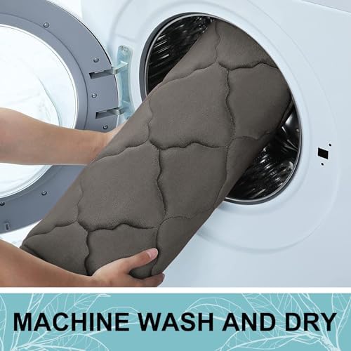 OLANLY Memory Foam Bath Mat Rug 44x24, Ultra Soft Bathroom Rugs, Taupe