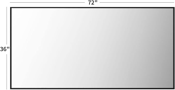 LOAAO 72"X36" Black Rectangle Bathroom Mirror Wall, Matte Black Aluminum Alloy Frame, Tempered Glass, Hangs Vertically or Horizontally, Easy to Install | Matte Black Aluminum Alloy Frame, Tempered Glass, Hangs Vertically or Horizontally, Easy to Install