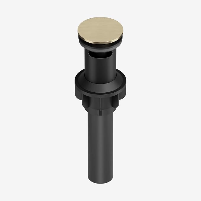 Gold Waterfall Bathroom Faucet Single Hole Single Handle | SUS 304 Stainless Steel,with Pop Up Drain Assembly & Deck Plate,Lavatory Rv Vanity Mixer Tap,3/8" Supply Hoses,Deck Mount
