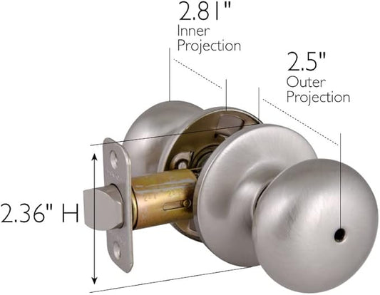 Design House 753319 Cambridge 2-Way Adjustable Privacy Door Knob, Satin Nickel