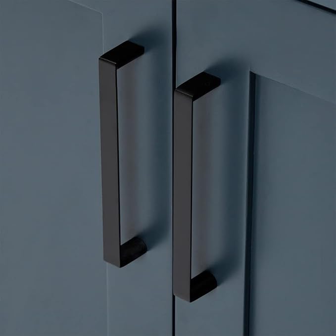 ARIEL Hepburn 54-inch Bathroom Vanity Base Cabinet,Solid Wood, 2 Soft Closing Doors, 9 Dovetail Drawers, Midnight Blue