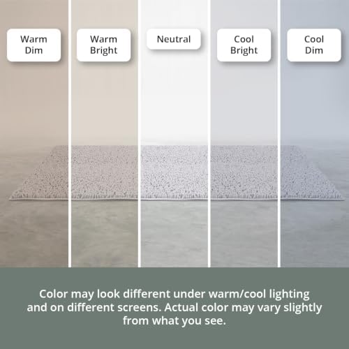 MAYSHINE Small Plush Shaggy Chenille Bath Mat, 23"x14"| Extra Soft, Super Absorbent, Non-Slip Bathroom Rug | Fluffy Microfiber, Area Rug Sets for Bathroom Floor, Kitchen, Living Room | White