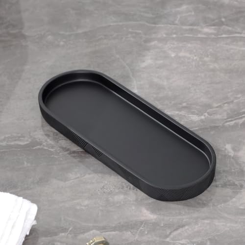 Bathroom Accessories Set, Bathroom Organizer Countertop, Matte Black, 4 PCS