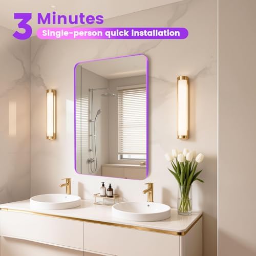 18" x 24" Purple Bathroom Mirrors for Over Sink